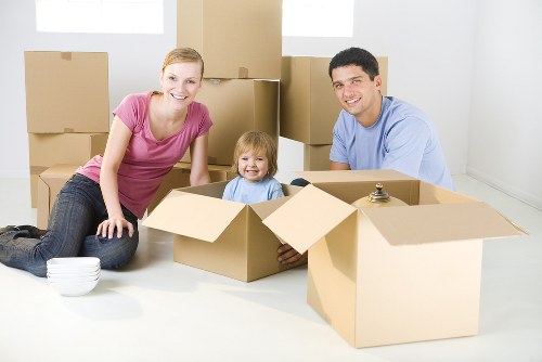 Organized storage unit with packed household items in Barnsbury