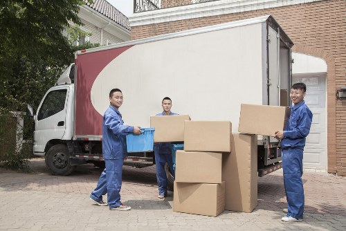 Staff and customers following safe practices at a storage facility