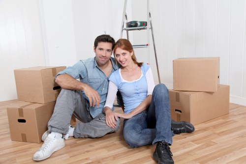 Packed belongings ready for small removals in Barnsbury