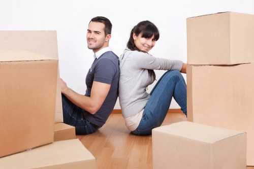 Stacked storage boxes in a secure Barnsbury storage unit